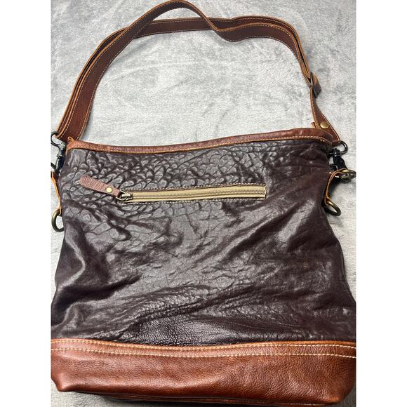 Myra Bag Rocky‎ Brown Leather Shoulder Bag with Adjustable Strap - Picture 2 of 9